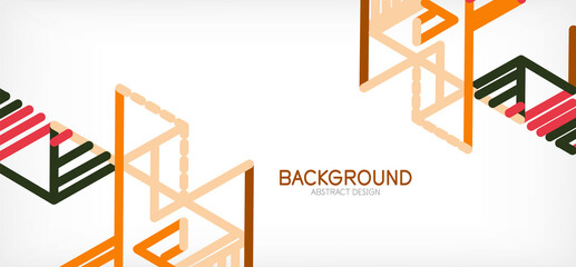 Abstract background. Color lines on white background. Linear abstract composition. Techno or business concept for wallpaper, banner, background, landing page