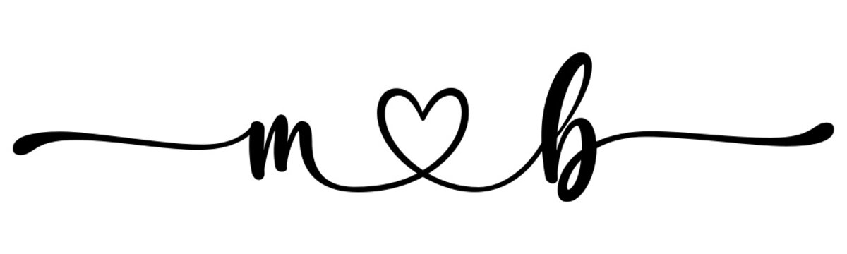mb, bm, letters with heart Monogram, monogram wedding logo. Love icon, couples Initials, lower case, connecting HEART, home decor,