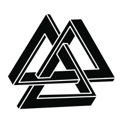 Impossible optical illusion shape. Optical art object. Sacred geometry figure. 