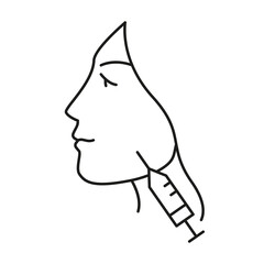 Plastic Surgery. Woman face botox. Vector Illustration and icon