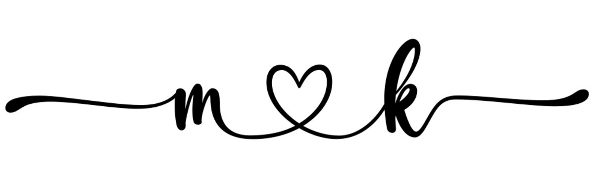 mk, km, letters with heart Monogram, monogram wedding logo. Love icon, couples Initials, lower case, connecting HEART, home decor,