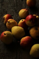 Naklejka na ściany i meble apples and pears on the table
