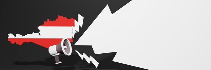 Black Friday banners for business and year-end discounts to increase sales or turnover in the country of Austria in 3d rendering
