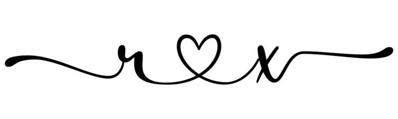 rx, xr, letters with heart Monogram, monogram wedding logo. Love icon, couples Initials, lower case, connecting HEART, home decor,