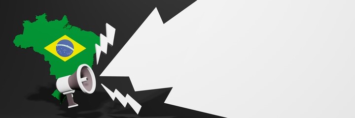 Black Friday banners for business and year-end discounts to increase sales or turnover in the country of Brazil in 3d rendering
