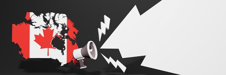 Black Friday banners for business and year-end discounts to increase sales or turnover in the country of Canada in 3d rendering
