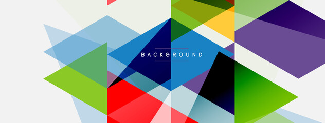 Color triangles composition, geometric abstract background. Techno or business concept, pattern for wallpaper, banner, background, landing page