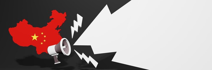 Black Friday banners for business and year-end discounts to increase sales or turnover in the country of China in 3d rendering
