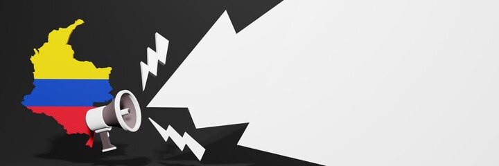 Black Friday banners for business and year-end discounts to increase sales or turnover in the country of Colombia in 3d rendering
