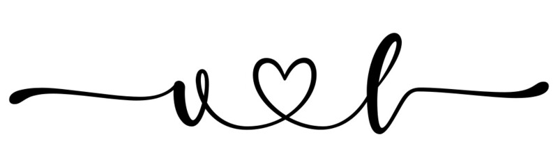 vl, , , letters with heart Monogram, monogram wedding logo. Love icon, couples Initials, lower case, connecting HEART, home decor,