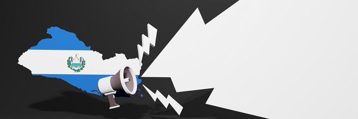 Black Friday banners for business and year-end discounts to increase sales or turnover in the country of El Savador in 3d rendering
