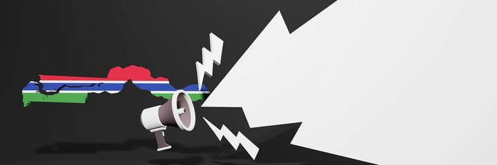 Black Friday banners for business and year-end discounts to increase sales or turnover in the country of Gambia in 3d rendering
