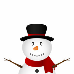 Christmas snowman on a white background. 