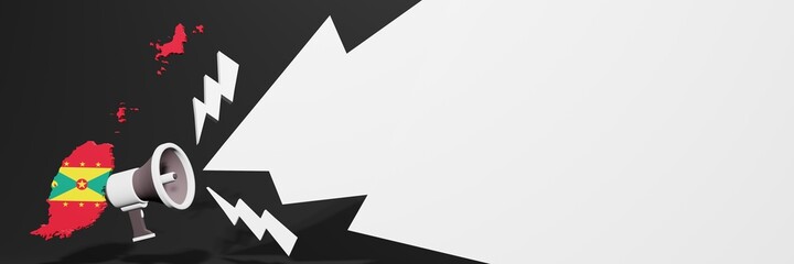 Black Friday banners for business and year-end discounts to increase sales or turnover in the country of Grenada in 3d rendering