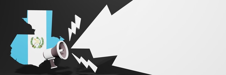 Black Friday banners for business and year-end discounts to increase sales or turnover in the country of Guatemala in 3d rendering