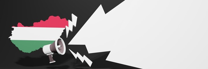 Black Friday banners for business and year-end discounts to increase sales or turnover in the country of Hungary in 3d rendering