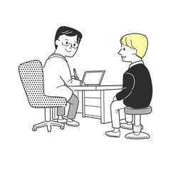 医師の診察を受ける男性