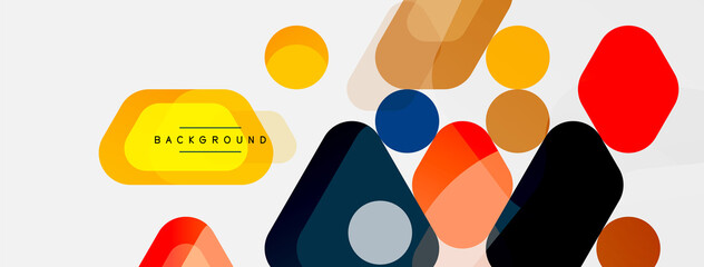 Abstract round geometric shapes and circles background. Trendy techno business template for wallpaper, banner, background or landing