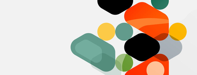 Abstract round geometric shapes and circles background. Trendy techno business template for wallpaper, banner, background or landing