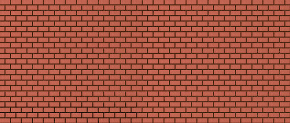 Red brick wall. Background from evenly laid bricks.