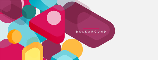 Abstract round geometric shapes and circles background. Trendy techno business template for wallpaper, banner, background or landing