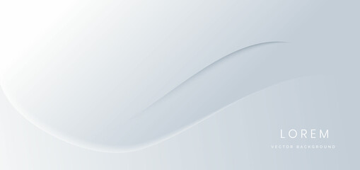Abstract wave trendy geometric abstract background with white and grey gradient.