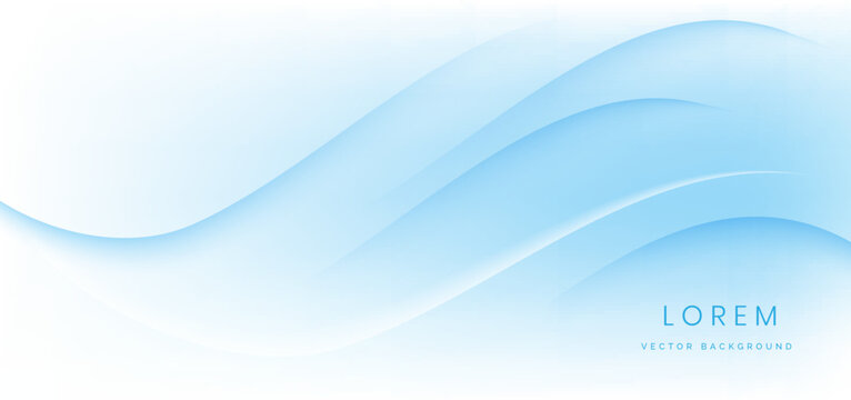 Abstract wave trendy geometric abstract background with white and blue gradient.