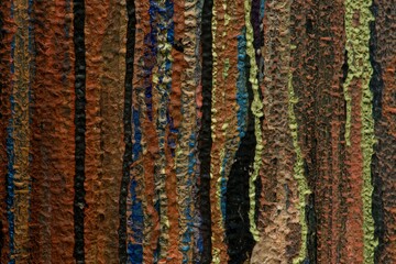 Colorful background of dripping paint on the wall