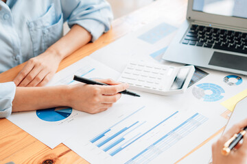 Business Consulting meeting working and brainstorming new business project finance investment concept.