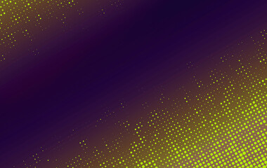 Purple and yellow background. Abstract template cover with small circles.