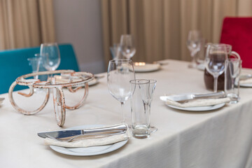 table set for a wedding reception
