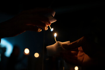Fantastic night wedding candle relay