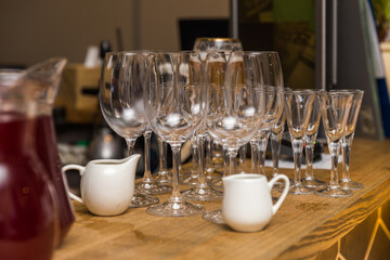 champagne glasses on the table