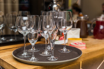 champagne glasses on a table