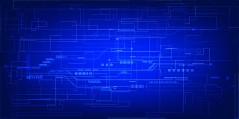 Obraz premium Digital blueprint grid line circuit futuristic concept.Vector illustrations.