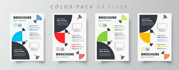 Circles Set Flyer brochure design template print vector