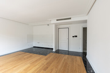 Empty open plan apartment interior