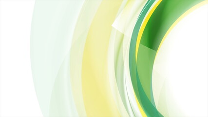Colorful green yellow glowing abstract curved waves background