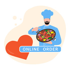 Online Order Grill Food BBQ Restaurant Menu Chef
