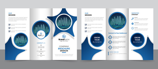 Creative corporate modern business trifold brochure template, trifold layout, a4, letter size brochure	