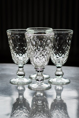 Four drinking goblets on a table