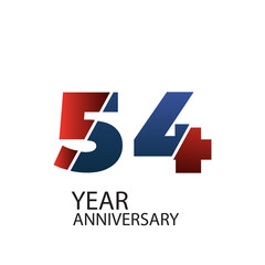54 th anniversary event party. Vector illustration. numbers template for Celebrating.