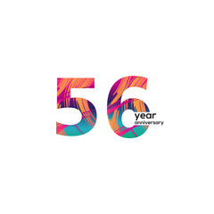 Obraz premium 56 th anniversary event party. Vector illustration. numbers template for Celebrating.