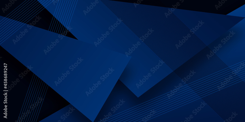 Aufkleber modern simple dark navy blue background with overlap triangle layers. blue abstract background with 