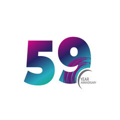 59 th anniversary event party. Vector illustration. numbers template for Celebrating.