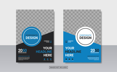 blue corporate book cover design template