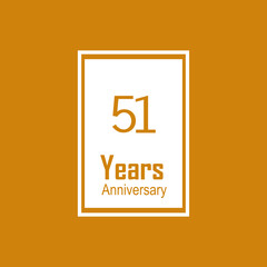 51 th anniversary event party. Vector illustration. numbers template for Celebrating.