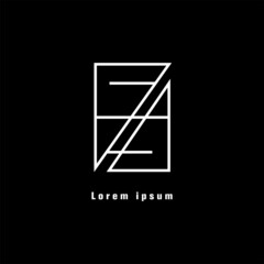 F, Z, A, E combination letter logo. symbol Creative lettering modern logo design illustration