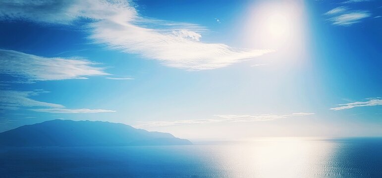 海と太陽のイラスト © k_yu