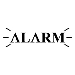 Alarm word icon isolated on white background